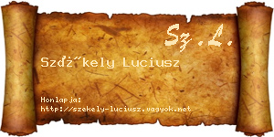 Székely Luciusz névjegykártya